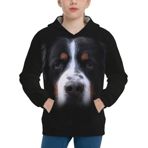 Bernese Mountain Dog Boy, Girls Sports Shirt Youth Pullover Fashion Hooded Sweatshirt3