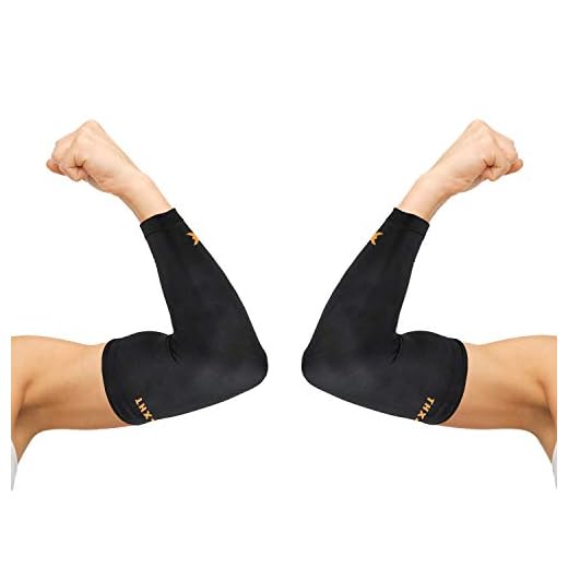 THX4COPPER Elbow Compression Sleeve(2 Pieces) - 1Copper Infused Support –Guaranteed Recovery Copper Elbow Brace-Idea for Workouts, Sports, Golfers, Tennis Elbow, Arthritis, Tendonitis-Large