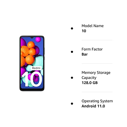 Image of Redmi 10 (Midnight Black, 6GB RAM, 128GB Storage)