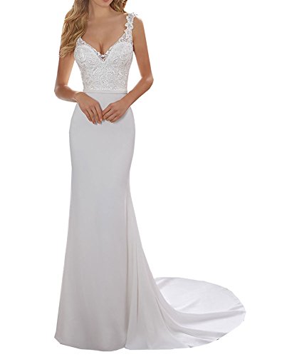 Brautkleid Special Bridal Satin Meerjungfrau V-Ausschnitt Long