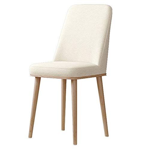 Sillas de comedor de diseño moderno con asiento tapizado y patas de metal resistentes, estilo de madera, para el hogar, cocina, restaurante, salón, color beige