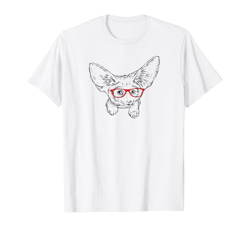 Mens Womens Kids Red Glasses Illustration Fennec Fox Lover T�V���c