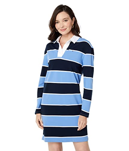 Tommy Hilfiger Women's Striped Long Sleeve Rugby Sportswear Dress