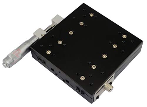 手動リニアステージ、MPositioning T125X-25L 精密翻訳ステージ 25mm トラベルマイクロメーター 左125 x 125 mm プラットフォーム 15 荷重