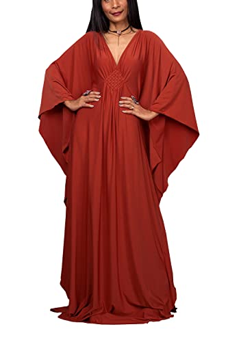 L-Peach Chemise de Nuit Surdimensionnée en Caftan Bohème pour Femmes Homewear Robe de Plage Cover