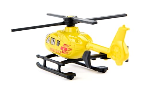 siku 0856, Rettungshubschrauber, Metall/Kunststoff, Gelb, Drehbare Rotoren