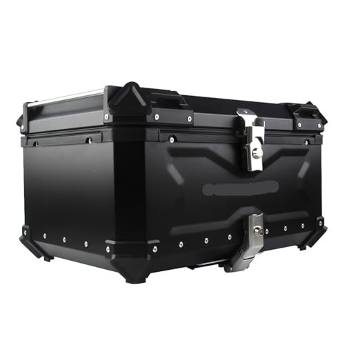 Top case moto 80L aluminium noir universel avec fixation rétractable