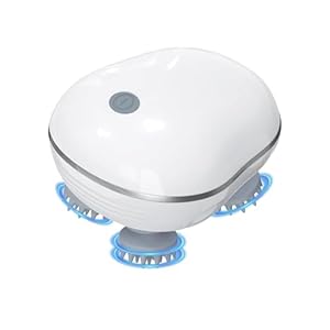 Upgraded Handheld Pet Massager for Dogs and Cats, Portable Pet Massager with 4 Rotating Massage Heads, Waterproof Electric for Relieving Tight Stiffness Muscles, Promote Bonding