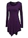 MBJ WT753 Womens Long Sleeve Handkerchief Tunic L DARK_PURPLE