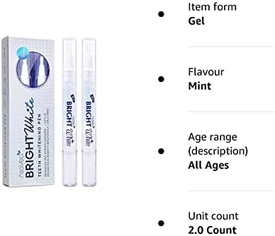AsaVea Teeth Whitening Pen-2 pens, More Than 20 Uses, Effective, Painless, No Sensitivity, Travel Friendly, Easy to Use, Beautiful White Smile, Natural Mint Flavor