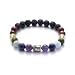 Produktbild BERGERLIN 7 Chakren Armband mit echten 8mm Naturstein und Lavastein Perlen - 7 Chakra Armband mit Buddha - Größe M-L