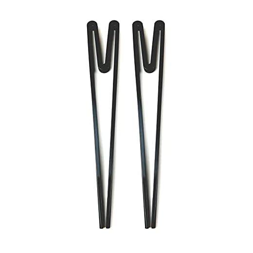 JapanBargain, Plastic Training Cheater Chopsticks 9 inches for Adult Left or Right Hand (2, Black)