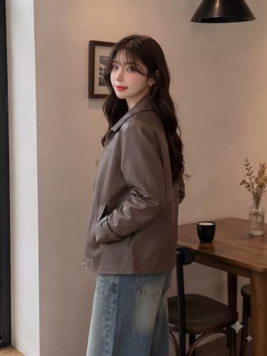MAYKR brown faux leather jacket – image 3