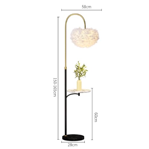 Lámpara de mesa vertical de plumas con bandeja y USB 2