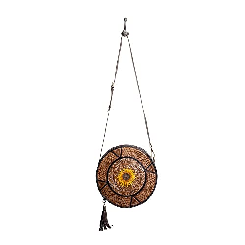 Myra Bag Western Leather Round Bag for Women - Crossbody Purse Shoulder Bag Shangri-la4
