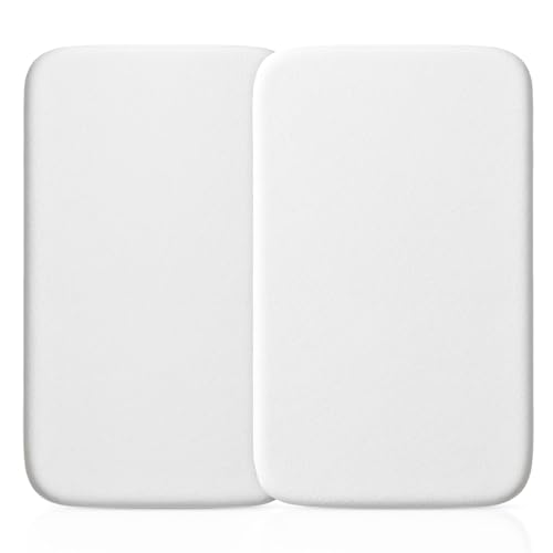 Sasma Home - Confezione da 2 lenzuola con angoli elasticizzati per culla Next2Me in 100% jersey di cotone – compatibile con Next2Me (50 x 85 cm) confezione da 2 bianco