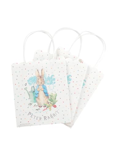 Smiffys Peter Rabbit Classic Tableware Party Bags x6, 17 x 20 cm with Scalloped Top, Official License Partyware for Birthday Celebrations & Themed Events, Perfect for Party favours
