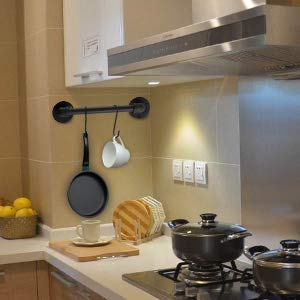 Set Of 2 Industrial Pipe Door Pull Handle, 12 Inch Matte Black Metal Duty Grab Bar, Towel Bar, Antique Rustic Cast Iron Handrail For Stairs Gate Garage #TOP7