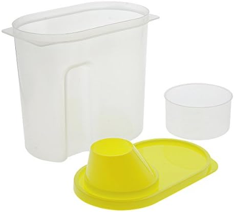 Saim Cereal Container with Pour Spout and Measuring Cup Plastic Clear Food Saver Airtight Watertight Cereal Keeper Food Storage Containers for Rice Grain Cereal Oatmeal Sugar Nuts Beans, 2.5L, 2Pcs