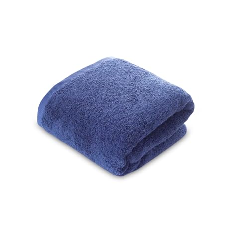 THIRSTY Towels Oversized Luxury 40x80 Bath Sheet - 100% Turkish Cotton, Ultra Soft, Thick & Absorbent Towel for Bathroom, Spa, Beach & Pool, Hotel Quality Comfort | Navy Blue