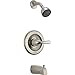 Delta Faucet Classic 13 Series Single-Function Tub and Shower Trim Kit with Single-Spray Touch-Clean Shower Head, Stainless T13220-SS (Valve Not Included)