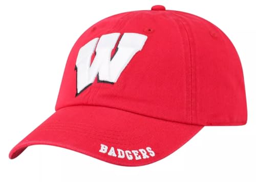 Gorra clásica University Wisconsin ajustable rojo miniatura 1