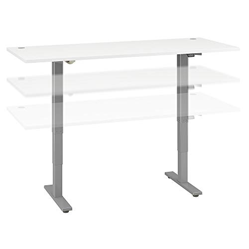 Bush Business Furniture M4S7230WHSK Move 40 sit Stand Desk, White/Cool Gray Metallic