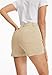 Metietila High Waist Khaki Denim Shorts for Women Retro Double Button Slim Fit Stretchy Casual Summer Shorts XL