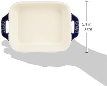 staub Dish 40508-583 Rectangular Dish, Gran Blue, 5.5 x 4.3 inches (14 x 11 cm), Ceramic Au Gratin Dish, Oven Safe and Microwave Safe