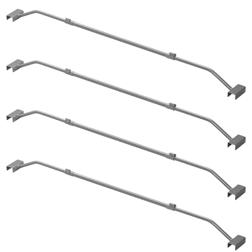 APT Juego de 4 colgadores de lona planos, ajustables, 100 – 155 cm, soporte para lonas, metal