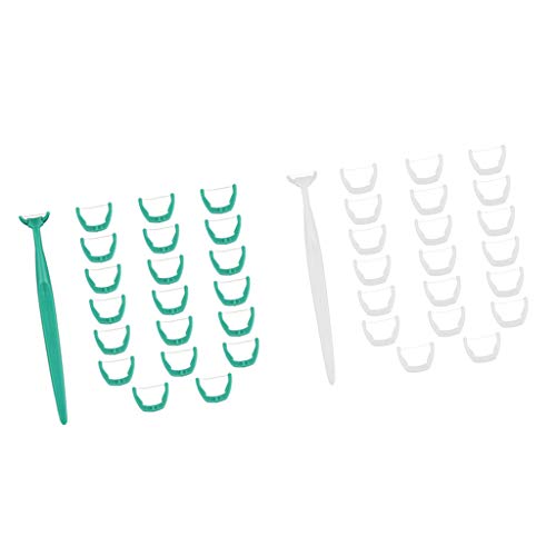 menolana 2 peças de fio dental portátil + 40 cabeças de substituição