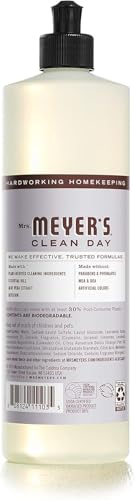 Image of MRS. MEYER'S CLEAN DAY Liquid Dish Soap, Cruelty Free Formula, Lavender Scent, 16 oz - Pack of 2