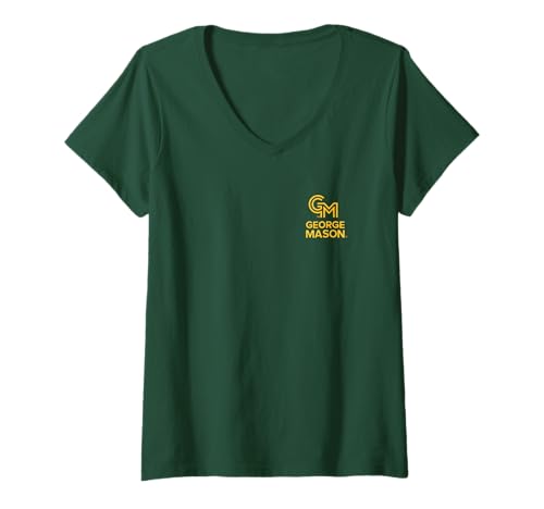 Women's George Mason Patriots Left Chest Icon Green V-Neck T-Shirt