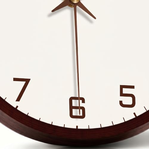 Image of STAR WORK Silent Non-Ticking Wall Clock 12 inch Inch Analog Clock & LCD Display | Calendar Date, Day, Temperature, Operated Decorative Clock for Living Room, Kitchen, Bedroom,Office (White Brown)