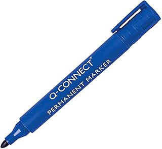 Q-Connect Permanent Marker Pen Bullet Tip Blue (Pack of 10)