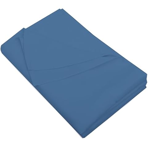 100% Pima Cotton Oversized King (132" X 110") Flat Sheet, 500 Thread Count, Cool & Breathable, Soft & Durable Top Sheet, Wrinkle, Fade, Stain Resistant Medium Blue, Oversized King - Size Cover
