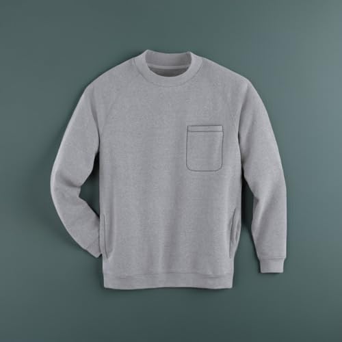 Collections Etc Men's Chest Pocket Comfortable Crewneck Sweatshirt3