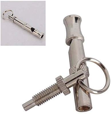 PSK PET MART Stainless Steel Dog Puppy Whistle Portable Ultrasonic Adjustable Sound Key Training 3