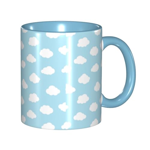 マグカップ 青空 雲 柄 コーヒーカップ セラミック coffee Cup 水カップ カラフル かわいい 北欧 カップ 子供用 大人用 真空断熱 保温保冷 取っ手付き 携帯マグ 時間保温 自宅用 事務室 おしゃれ 大容量 無地 おもしろ食器 誕生日 人気