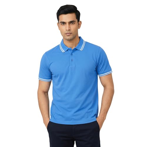 Image of Hangout Hub Hybrid Men's Polycotton Polo T-Shirt | Solid Finish | 260 GSM Premium Fabric | Half Sleeve Collared Neck | Regular Fit | Casual & Office Wear | Set of 1, 2 & 3