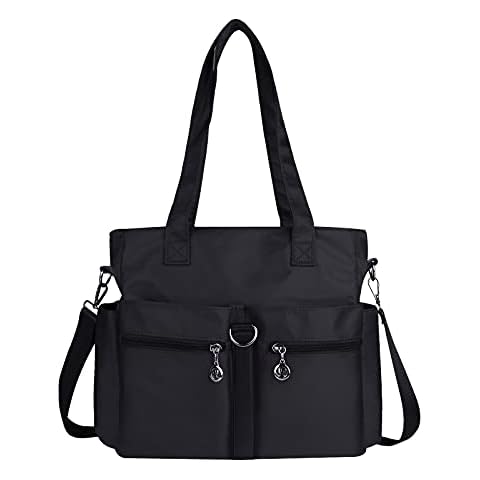 NOTAG Shoulder Handbags for Women Multipockets Tote Bags Waterproof Purses and Handbags Large Crossbody Bags (Black) Cover