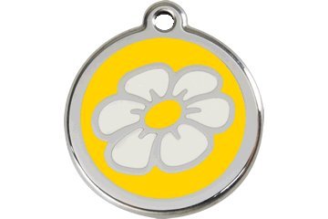 Red Dingo Custom Engraved Dog ID Tag - Daisy Small/Yellow