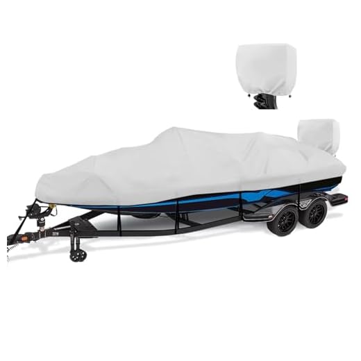 YimSting Boat Cover 20-22 ft feet 600D Waterproof Boat Covers with Motor Cover Fits Bass Boat, V-Hull Tri-Hull Boat,Fish & Ski Boat, Runabout Bowrider Boat, 20' 21' 22' Foot,Heavy Duty Canvas Gray