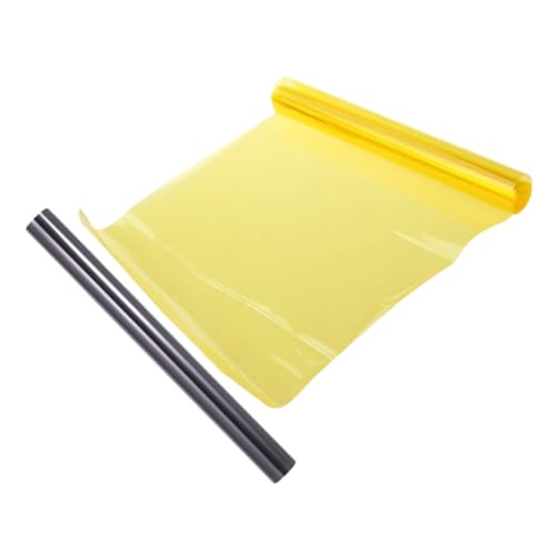 Gogogmee Película Tintada Autoadhesiva para Faro de Coche 30X120 CM Lámina de Tres Capas Amarillo y Negro Claro Vinilo Protector para Faro Delanteros Traseros y Antiniebla Adecuado para