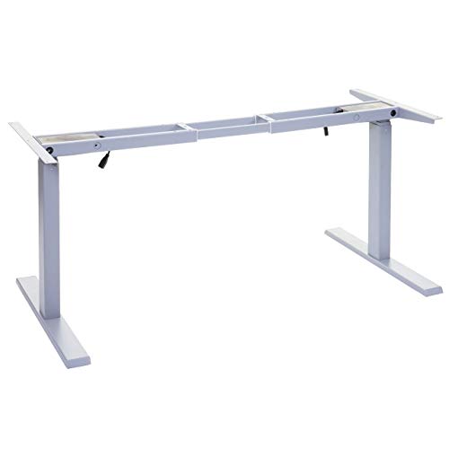Mendler Gestell HWC-D40, Variables Tischgestell für Schreibtisch, elektrisch höhenverstellbar Memory 29kg - grau