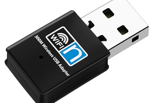 300Mbps USB WiFi Adapter Dongle, Wireless Network 802.11 B/G/N, Compatible with Windows XP/Vista/7/8/10, Mac, Linux for PC, Laptop
