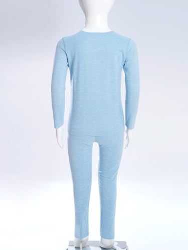 TiaoBug Kids Girls Boys Thermal Underwear Set Fleece Lined Long Johns Underwear Base Layer Tops with Leggings Trousers4