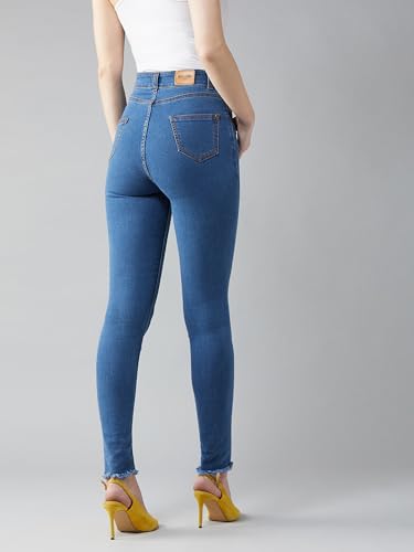 Image of Dolce Crudo Women's Skinny Fit High Rise Cropped Length Stretchable Denim Jeans