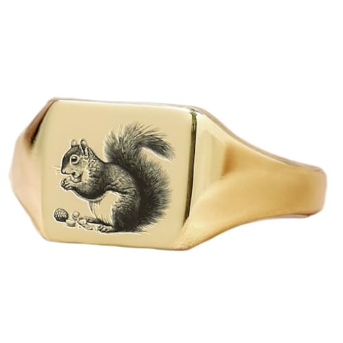 Bague écureuil carrée pour sublimer votre style vintage au quotidien