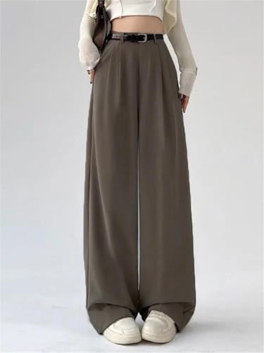 Woman's Vintage Baggy Suit Pants Spring Summer Office High Waist Wide Leg Pants Trousers2